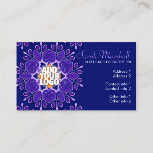 Business Card lila+Blue Geometric Blume Visitenkarte