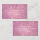 Business Card lila Glitzer Bokeh Veranstaltungspla Visitenkarte (Vorne/Hinten)