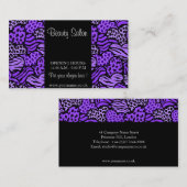 Business Card lila Wild Hearts Design Visitenkarte (Vorne/Hinten)