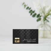 Business Card Luxury Dark Physical Scientist Visitenkarte (Stehend Vorderseite)