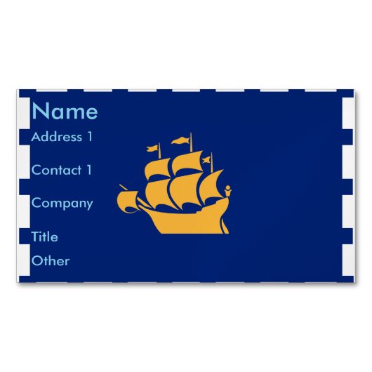 Business Card Magnet with Flag of Quebec City (Vorderseite)