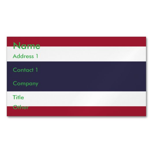 Business Card Magnet with Flag of Thailand (Vorderseite)
