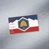 Business Card Magnet with Flag of Utah, US (Beispiel)