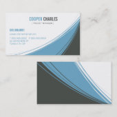 BUSINESS CARD masculine moderne swish blue grau Visitenkarte (Vorne/Hinten)