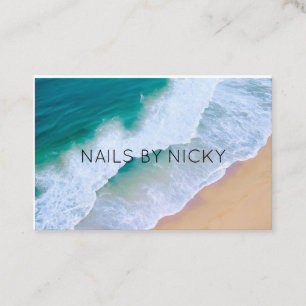 Business Card Minimaler Strand Ozeanwelle Sommer Visitenkarte