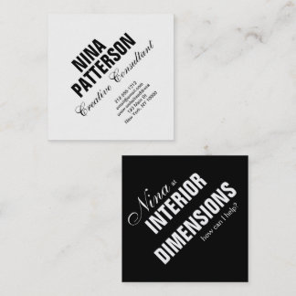 Business Card Minimalistischer Vorlagenschwarz Quadratische Visitenkarte