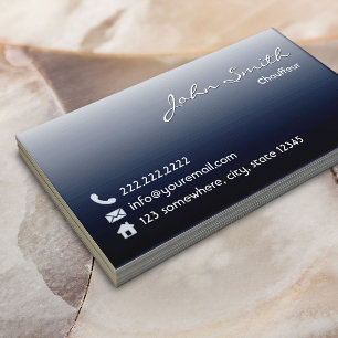 Business Card Mitternacht Blue Chauffeur Visitenkarte