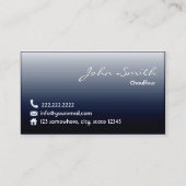 Business Card Mitternacht Blue Chauffeur Visitenkarte (Vorderseite)