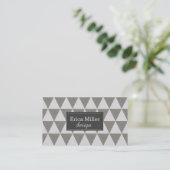 Business Card "Modern Silver Triangle" Visitenkarte (Stehend Vorderseite)