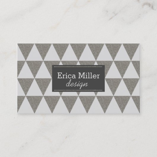 Business Card "Modern Silver Triangle" Visitenkarte (Vorderseite)