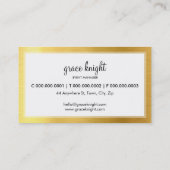 BUSINESS CARD Moderne, coole, fette Goldfolie Visitenkarte (Rückseite)
