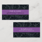 BUSINESS CARD Moderne, fett geblüht lila schwarz Visitenkarte (Vorne/Hinten)