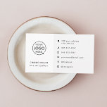 Business Card Moderne minimale Logo-Symbole Visitenkarte<br><div class="desc">Ein einfaches, benutzerdefiniertes Icon Business Template in modernem minimalistischem Stil auf einem sauberen, weißen Hintergrund mit einem halbtransparenten, weichgrauen Panel. Die vielseitige Vorlage kann leicht mit Ihrem Firmenlogo, Grafik oder Foto, Name, Titel, Adresse, Telefon, Handy, E-Mail und Social Media Benutzernamen (für Instagram und Facebook) aktualisiert werden. Die Icons lassen sich...</div>