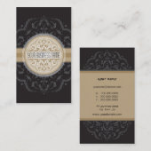 BUSINESS CARD Moderne Orientalkarte Mandala Schwar Visitenkarte (Vorne/Hinten)