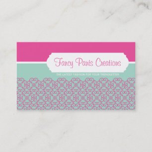BUSINESS CARD Moderne Rosette Muster rosa Minze Visitenkarte