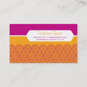 BUSINESS CARD Moderne Rosette Muster rosa Orange Visitenkarte (Rückseite)