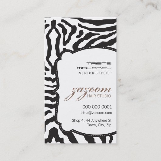BUSINESS CARD Moderne Zebrastreifen Mocha braune Visitenkarte (Vorderseite)