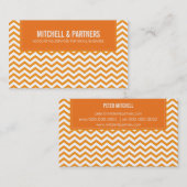 BUSINESS CARD Moderne, Zickzack Orange Visitenkarte (Vorne/Hinten)