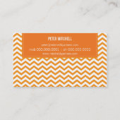 BUSINESS CARD Moderne, Zickzack Orange Visitenkarte (Rückseite)