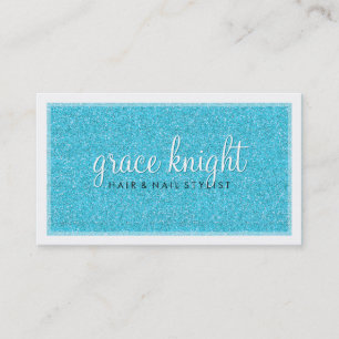 BUSINESS CARD Moderner Glitzer Aqua Blue Visitenkarte