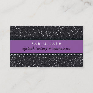 BUSINESS CARD Moderner trendiger Glitzer lila schw Visitenkarte