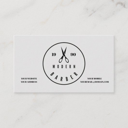 Business Card "Modernes Barber" Visitenkarte (Vorderseite)