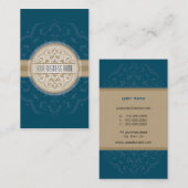 BUSINESS CARD Modernes Orientalisches Mandala aqua Visitenkarte (Vorne/Hinten)