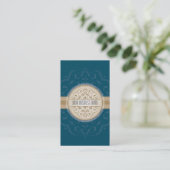 BUSINESS CARD Modernes Orientalisches Mandala aqua Visitenkarte (Stehend Vorderseite)