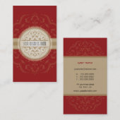 BUSINESS CARD Modernes, orientalisches Mandala rot Visitenkarte (Vorne/Hinten)