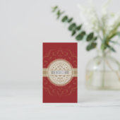 BUSINESS CARD Modernes, orientalisches Mandala rot Visitenkarte (Stehend Vorderseite)