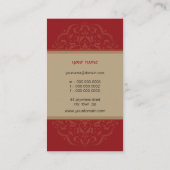 BUSINESS CARD Modernes, orientalisches Mandala rot Visitenkarte (Rückseite)