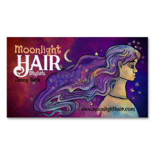 Business Card Mondlicht Hair and Nails Magnetische Visitenkarte