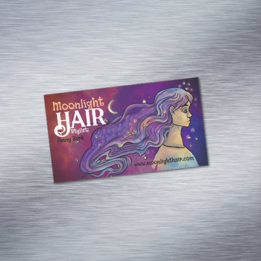 Business Card Mondlicht Hair and Nails Magnetische Visitenkarte (Beispiel)