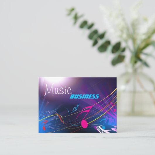 Business Card Music DJ Dance Party Visitenkarte (Stehend Vorderseite)