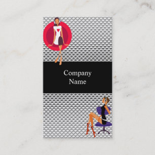 Business Card Music Girls Silver Black 2 Visitenkarte