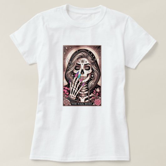 Business Card Nail Tech Tarot T-Shirt (Design vorne)