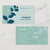 BUSINESS CARD Natur Blattwerk Silhouette Minze aqu Visitenkarte (Vorne/Hinten)