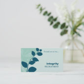 BUSINESS CARD Natur Blattwerk Silhouette Minze aqu Visitenkarte (Stehend Vorderseite)