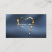 Business Card Navy Blue & Gold Dentils Visitenkarte (Vorderseite)