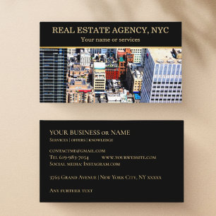 Business Card New York City NYC Real Anwesen Miete Visitenkarte