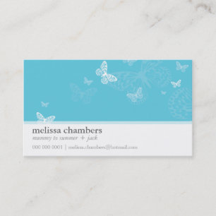BUSINESS CARD niedlicher Schmetterling, blau Visitenkarte