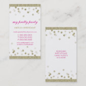 BUSINESS CARD niedlicher, stilvoller Konfetti Gold Visitenkarte (Vorne/Hinten)