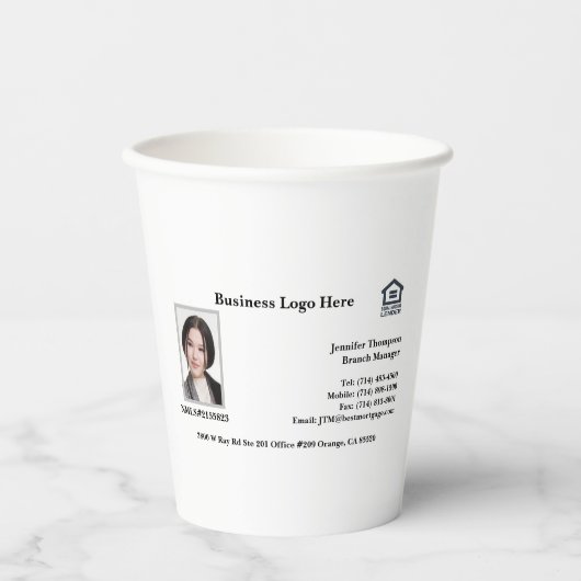 Business Card Papercup Pappbecher (Vorderseite)