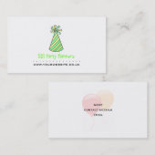 Business Card Party Planer (grün & gelb) Visitenkarte (Vorne/Hinten)