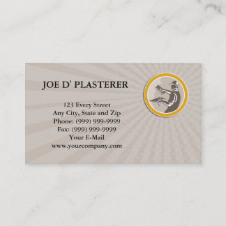 Business card Plasterer Masonry Worker Trowel Retr Visitenkarte