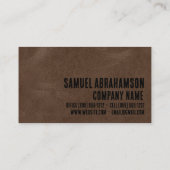 Business Card Premier Brown Imitats Leather Plumbe Visitenkarte (Rückseite)