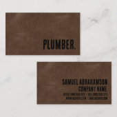Business Card Premier Brown Imitats Leather Plumbe Visitenkarte (Vorne/Hinten)