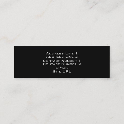 Business Card Recording Studio Mini Visitenkarte (Rückseite)