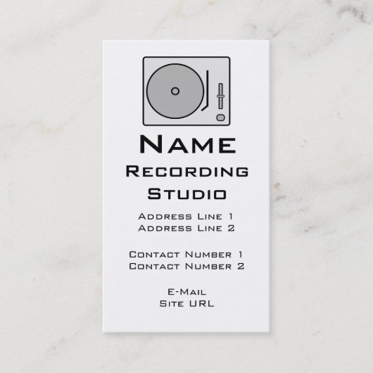 Business Card Recording Studio Visitenkarte (Vorderseite)