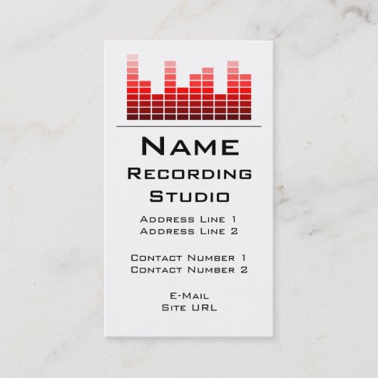 Business Card Recording Studio Visitenkarte (Vorderseite)